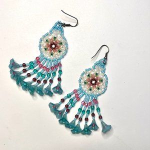 Vintage Boho Beaded Dangle Earrings
